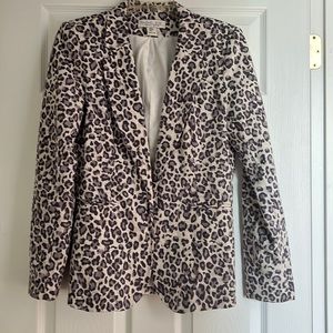 Rachel Zoe, linen, leopard jacket size medium